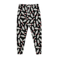 Black Bowling Pins Pattern Print Jogger Pants
