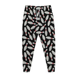 Black Bowling Pins Pattern Print Jogger Pants