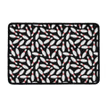 Black Bowling Pins Pattern Print Kitchen Mat
