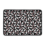 Black Bowling Pins Pattern Print Kitchen Mat