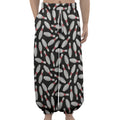 Black Bowling Pins Pattern Print Lantern Pants