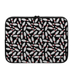 Black Bowling Pins Pattern Print Laptop Sleeve