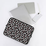 Black Bowling Pins Pattern Print Laptop Sleeve