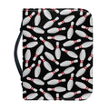 Black Bowling Pins Pattern Print Leather Bible Cover