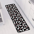 Black Bowling Pins Pattern Print Long Kitchen Mat