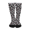 Black Bowling Pins Pattern Print Long Socks