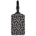 Black Bowling Pins Pattern Print Luggage Tag