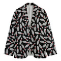 Black Bowling Pins Pattern Print Men's Blazer