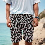 Black Bowling Pins Pattern Print Men's Cargo Shorts