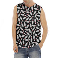 Black Bowling Pins Pattern Print Men's Fitness Tank Top
