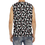 Black Bowling Pins Pattern Print Men's Fitness Tank Top
