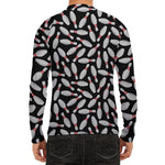 Black Bowling Pins Pattern Print Men's Long Sleeve Rash Guard