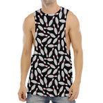 Black Bowling Pins Pattern Print Men's Muscle Tank Top