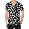 Black Bowling Pins Pattern Print Men's Shirt