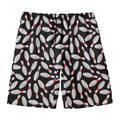 Black Bowling Pins Pattern Print Men's Swim Trunks