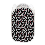 Black Bowling Pins Pattern Print Mesh Laundry Hamper