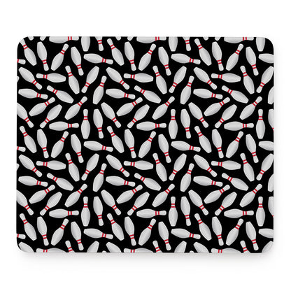 Black Bowling Pins Pattern Print Mouse Pad