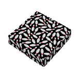 Black Bowling Pins Pattern Print Outdoor Seat Cushion Cover