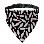 Black Bowling Pins Pattern Print Over The Collar Dog Bandana