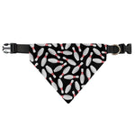 Black Bowling Pins Pattern Print Over The Collar Dog Bandana