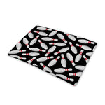 Black Bowling Pins Pattern Print Pet Cooling Mat Cover