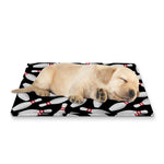 Black Bowling Pins Pattern Print Pet Cooling Mat Cover