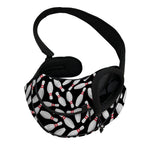 Black Bowling Pins Pattern Print Pet Sling Carrier