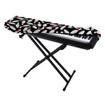 Black Bowling Pins Pattern Print Piano Keyboard Cover