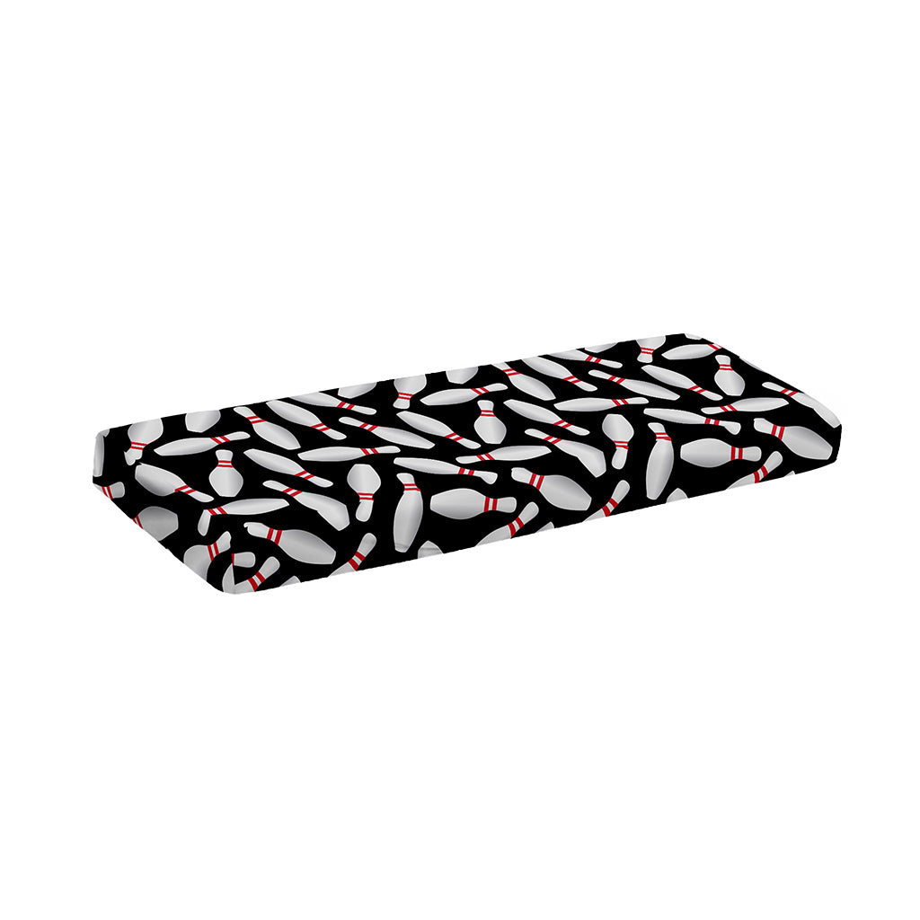 Black Bowling Pins Pattern Print Piano Keyboard Cover