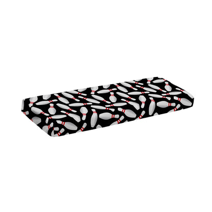Black Bowling Pins Pattern Print Piano Keyboard Cover