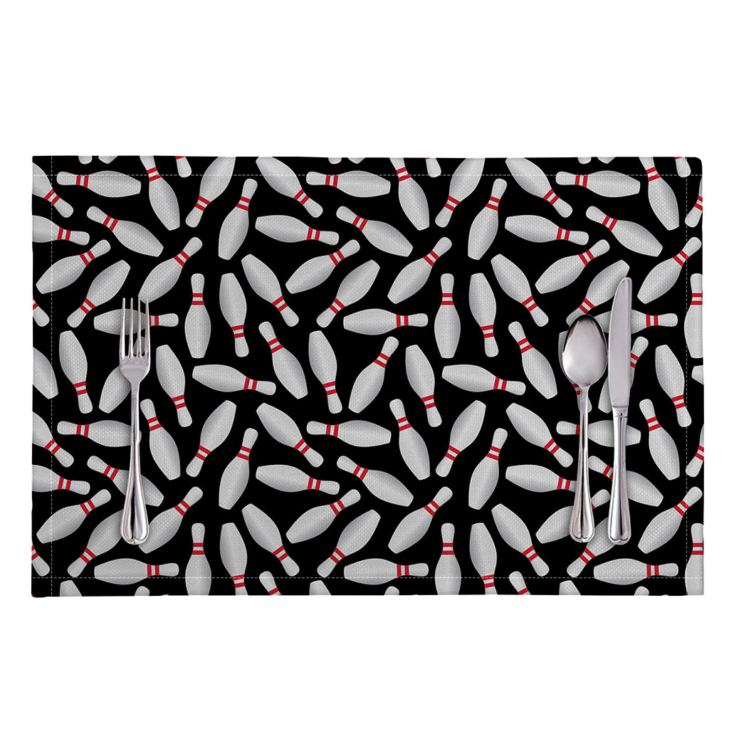 Black Bowling Pins Pattern Print Placemat