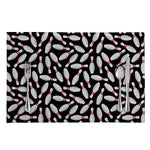 Black Bowling Pins Pattern Print Placemat