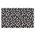 Black Bowling Pins Pattern Print Polyester Doormat