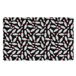 Black Bowling Pins Pattern Print Polyester Doormat