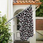 Black Bowling Pins Pattern Print Polyester Flag