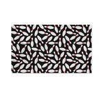 Black Bowling Pins Pattern Print Polyester Flag