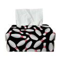 Black Bowling Pins Pattern Print Rectangle Tissue Box Cover