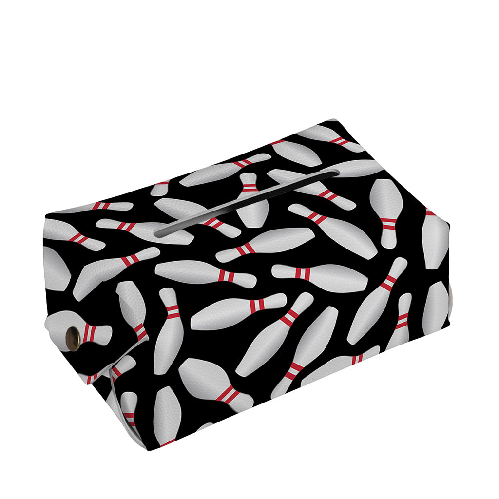Black Bowling Pins Pattern Print Rectangle Tissue Box Cover