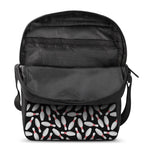 Black Bowling Pins Pattern Print Rectangular Crossbody Bag