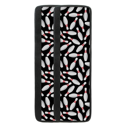 Black Bowling Pins Pattern Print Refrigerator Handle Covers