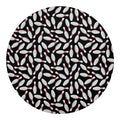 Black Bowling Pins Pattern Print Round Blanket