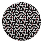Black Bowling Pins Pattern Print Round Blanket