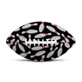 Black Bowling Pins Pattern Print Rugby Ball