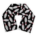 Black Bowling Pins Pattern Print Scarf