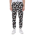 Black Bowling Pins Pattern Print Joggers