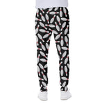 Black Bowling Pins Pattern Print Scuba Joggers