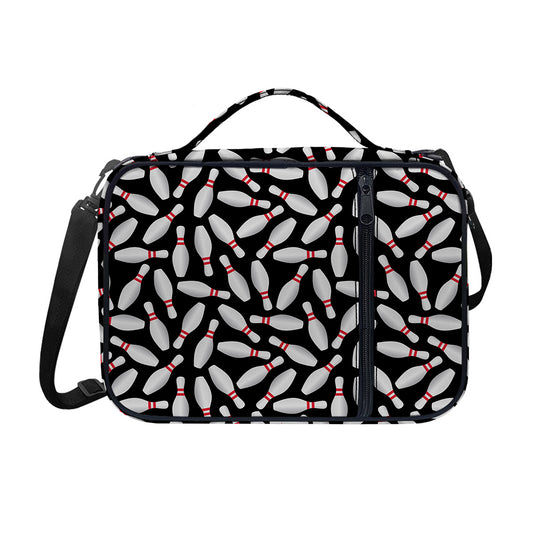 Black Bowling Pins Pattern Print Shoulder Strap Bible Bag