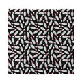 Black Bowling Pins Pattern Print Silk Bandana