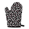 Black Bowling Pins Pattern Print Single Oven Mitt