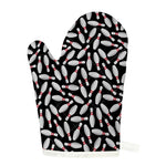 Black Bowling Pins Pattern Print Single Oven Mitt
